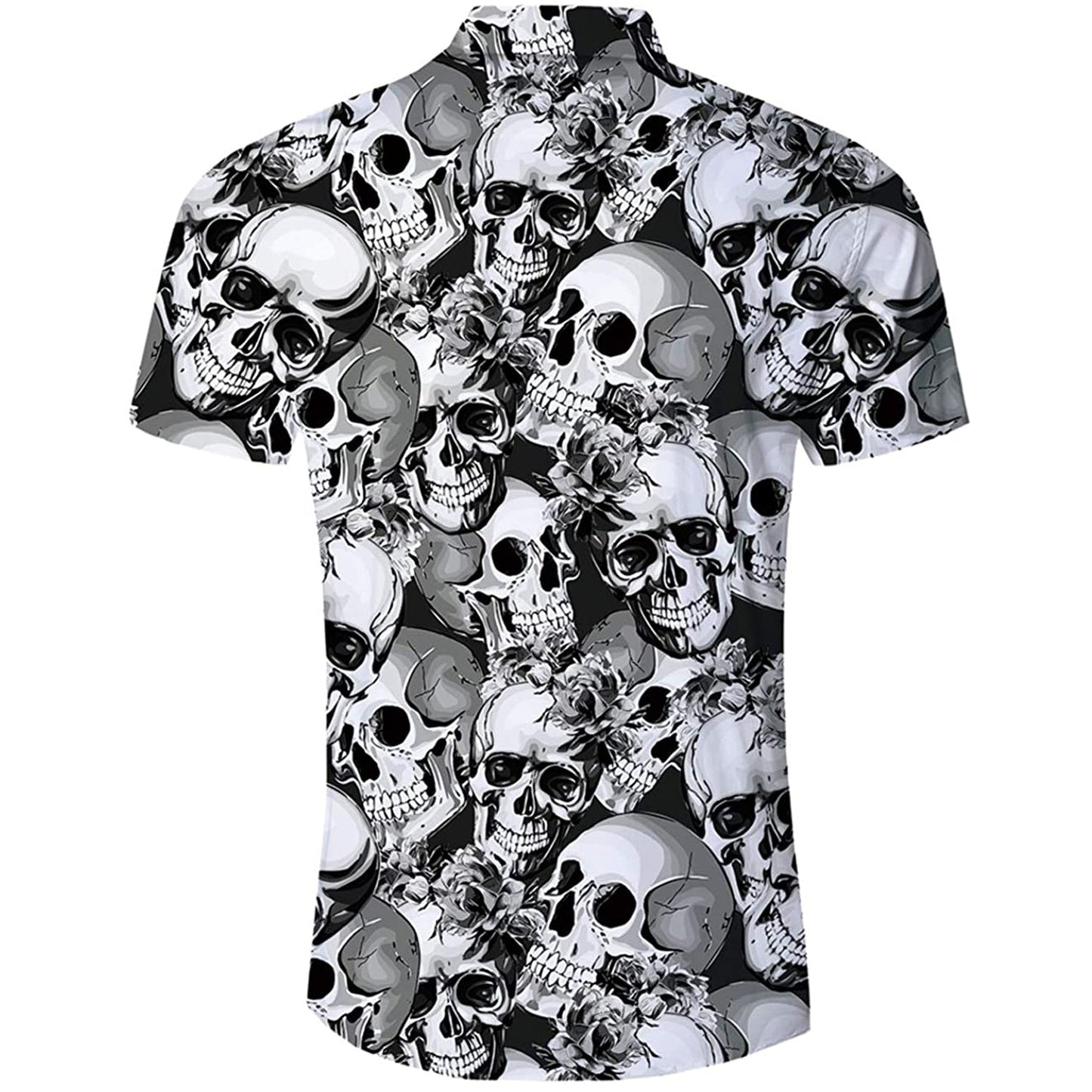 Skull Flowers Funny Hawaiian Shirt