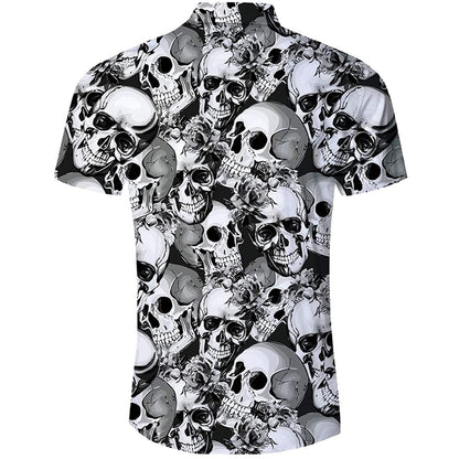 Schedelbloemen Grappig Hawaiiaans Shirt