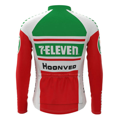 Hoonved 7 Eleven – Grünes Vintage-Langarm-Radtrikot