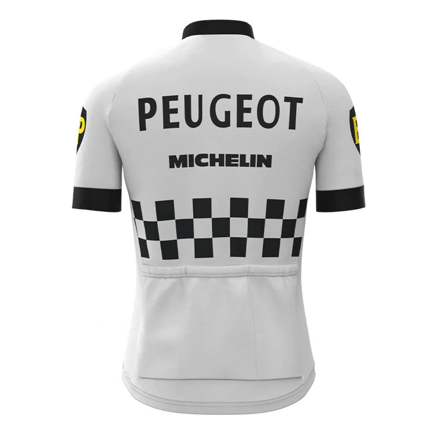 Peugeot Wit Vintage Korte Mouw Fietsshirt Top