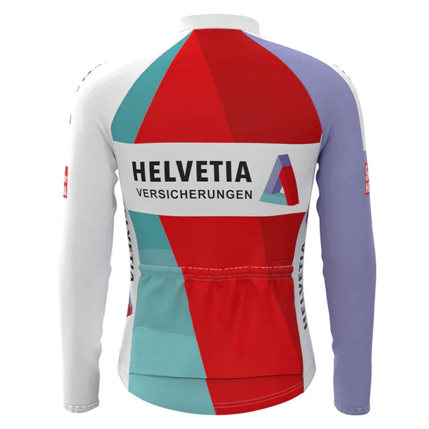 Helvetia La Suisse, rotes Vintage-Langarm-Radtrikot