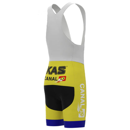 KAS Gelbe Vintage-Radsport-Trägershorts 