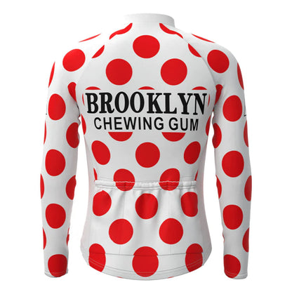 Brooklyn Chewing Gum Rood Vintage Lange Mouw Fietsshirt Top