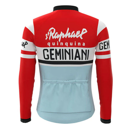 Saint Raphaël Geminiani Rot Blau Langarm Radtrikot Passendes Set