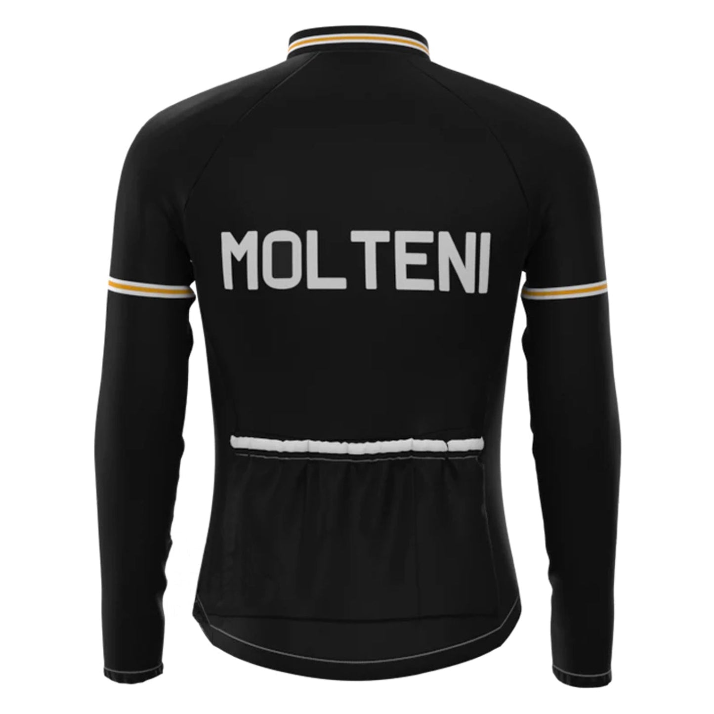 MOLTENI Schwarzes Vintage Langarm-Radtrikot-Oberteil