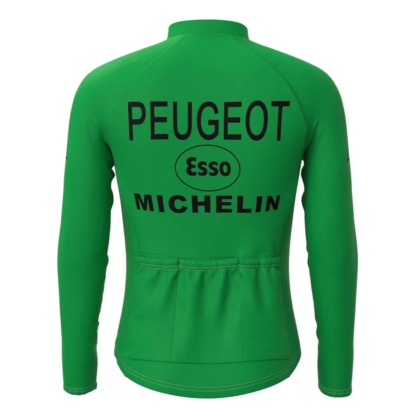 Peugeot Groen Vintage Lange Mouw Fietsshirt Top