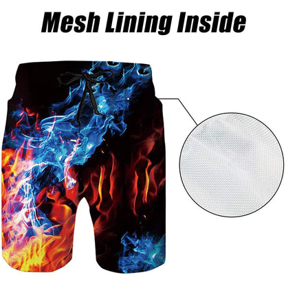 Lustige Badehose „Ice &amp; Fire Flame“