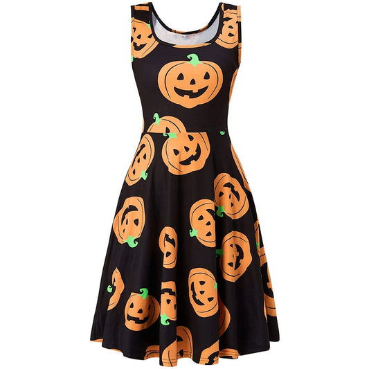 Lustiges Halloween-Kürbiskleid für Damen