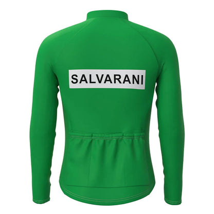 Salvarani – Grünes, langärmliges Vintage-Radtrikot-Oberteil