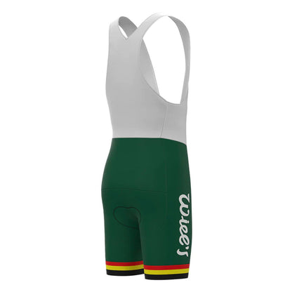 Wiee's Groene Leeuw Grüne Vintage-Radsport-Trägerhose