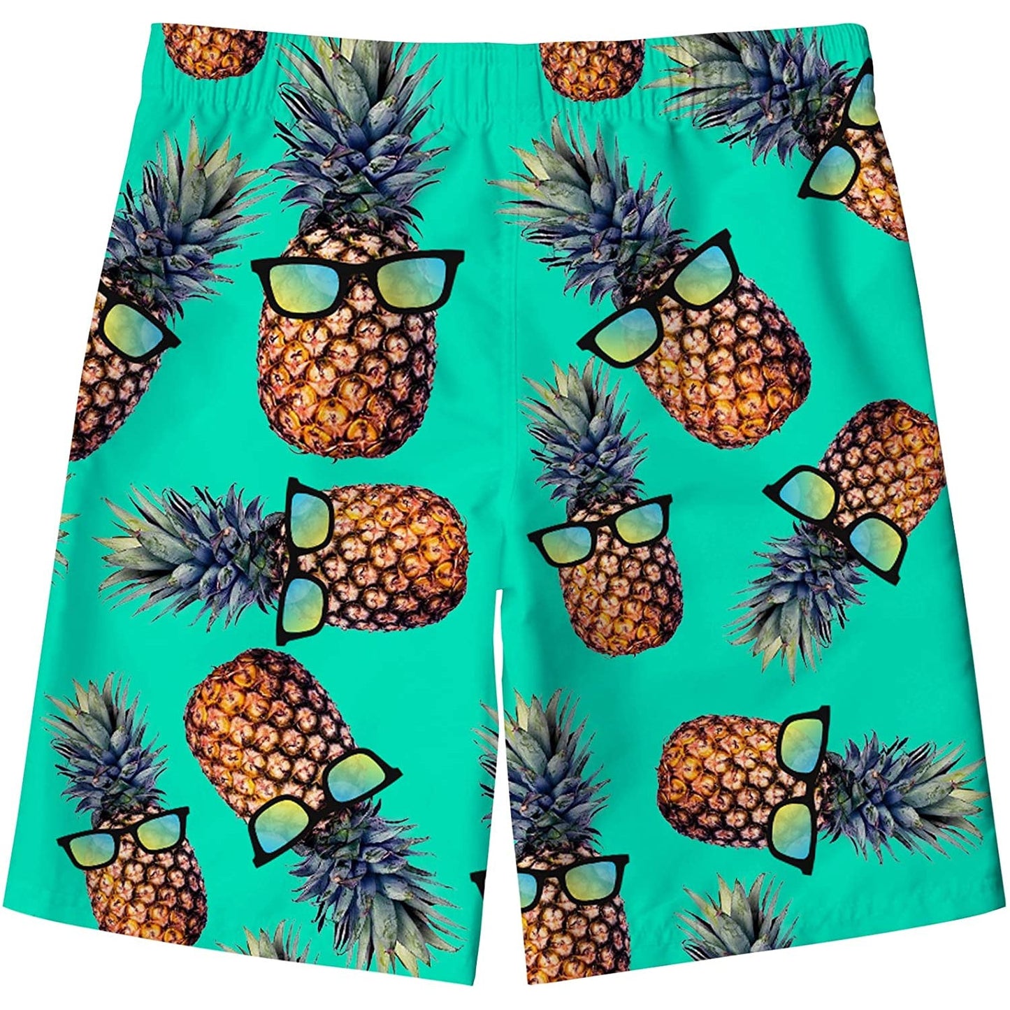 Lustige Badehose mit Ananas-Motiv für Jungen in Grün