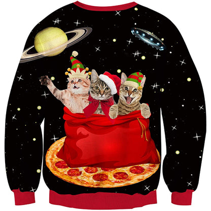 Space Pizza Cats lelijke kersttrui