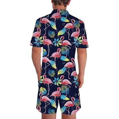 Leaf Pink Flamingo Heren Romper