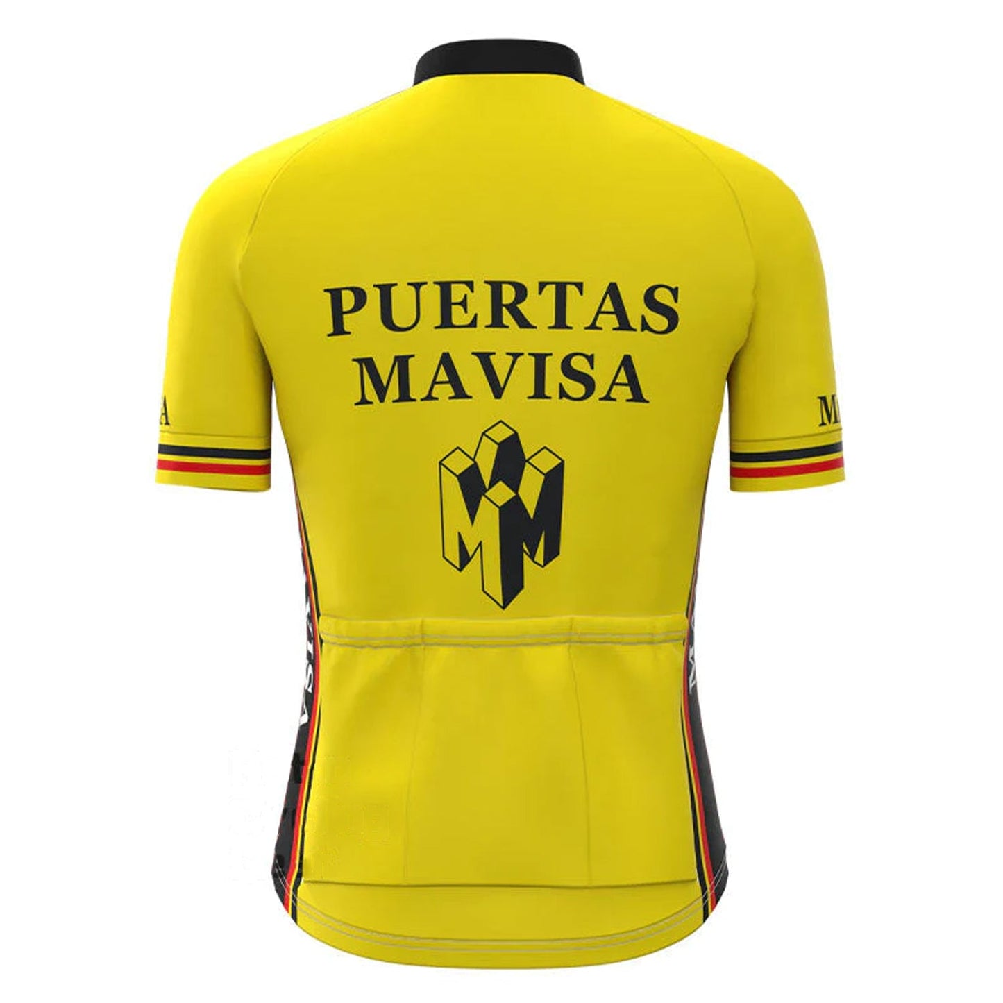 Puertas Mavisa Geel Vintage Korte Mouw Fietsshirt Top