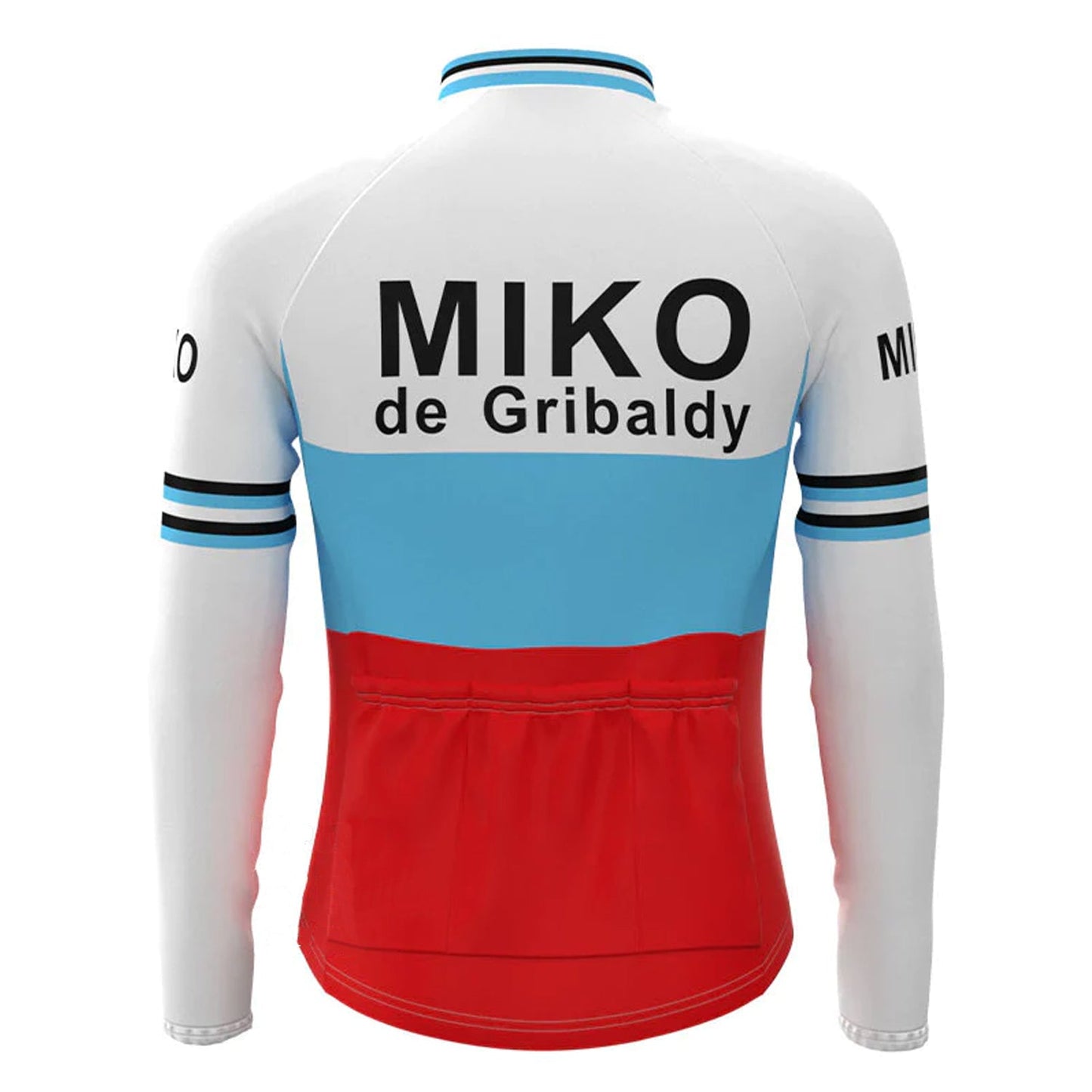 Miko de Gribaldy Wit Vintage Lange Mouw Fietsshirt Top