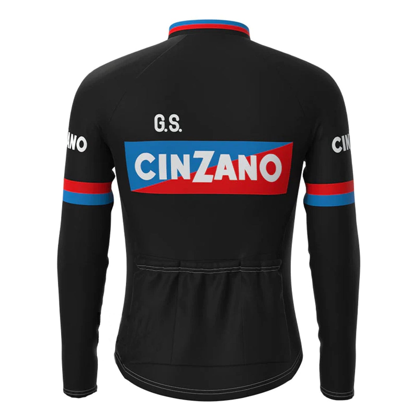 Cinzano – Passendes Set aus schwarzem langärmeligem Radtrikot