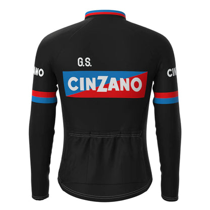 Cinzano – Passendes Set aus schwarzem langärmeligem Radtrikot