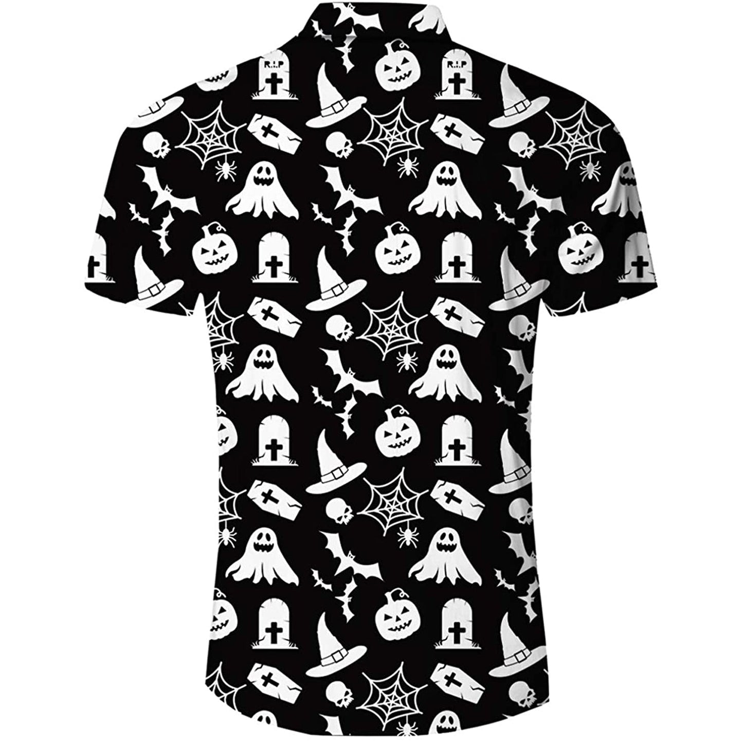 Zwart Halloween Grappig Hawaiiaans Shirt