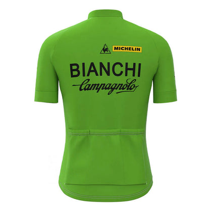 Bianchi Groen Vintage Korte Mouw Fietsshirt Top