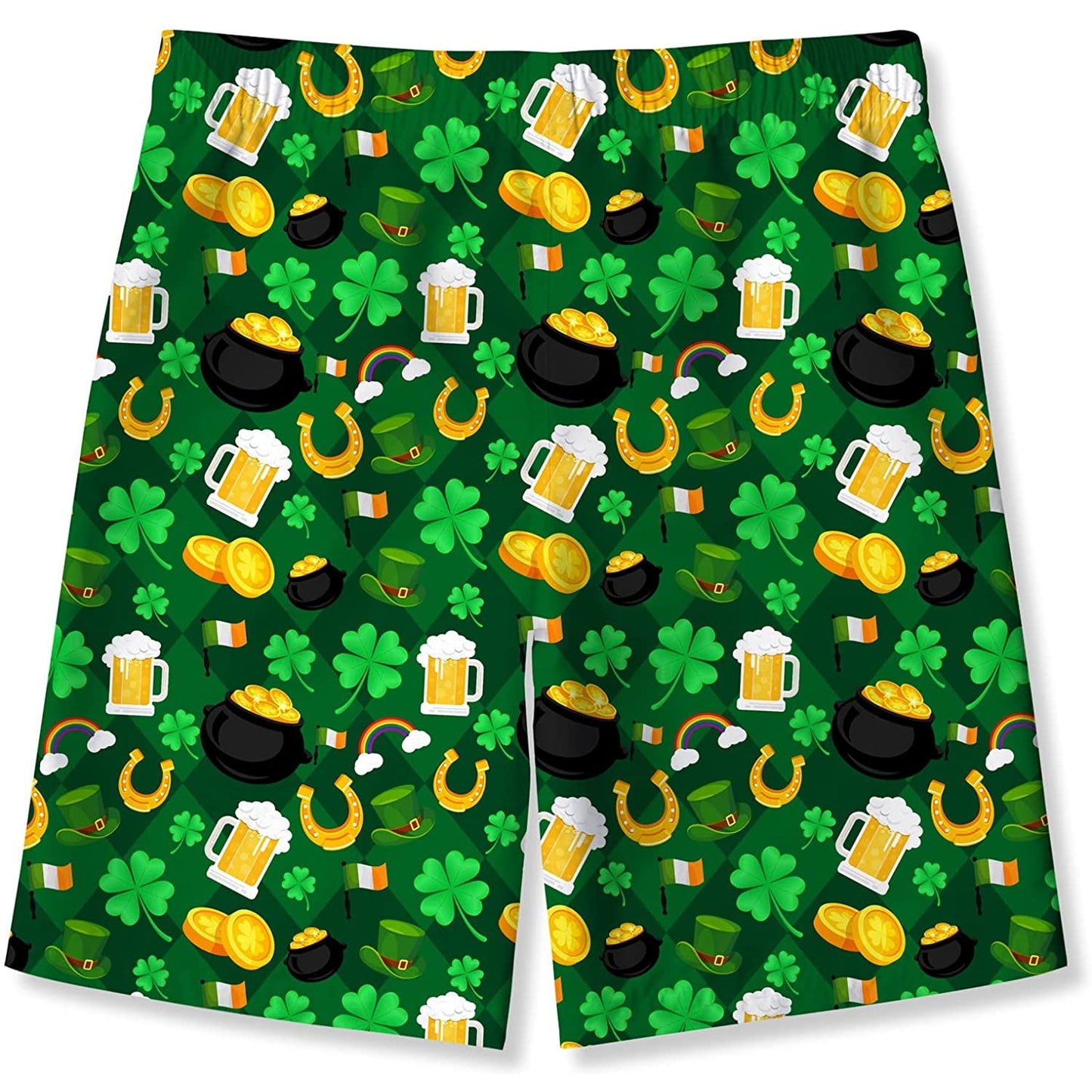 Lustige Badehose für Jungen mit Kleeblatt-Motiv zum St. Patrick's Day