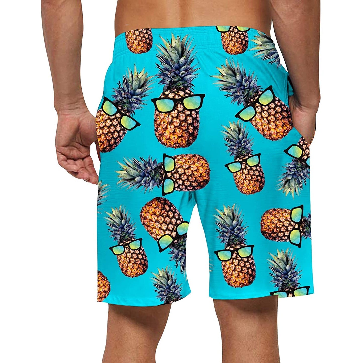 Hellblaue Sonnenbrille Ananas lustige Badehose