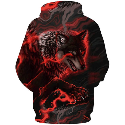 Roter Wolf Lustiger Kapuzenpullover