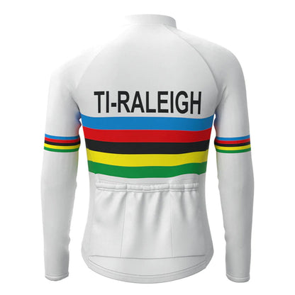 TI Raleigh Wit Vintage Lange Mouw Fietsshirt Top