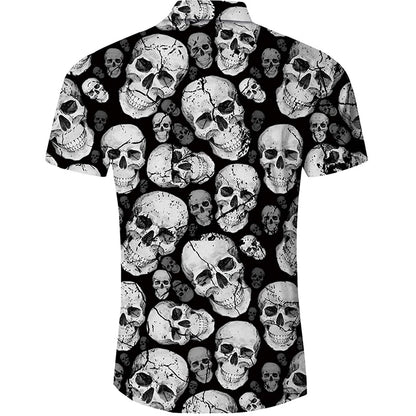 Lustiges Hawaiihemd mit Halloween-Totenkopf