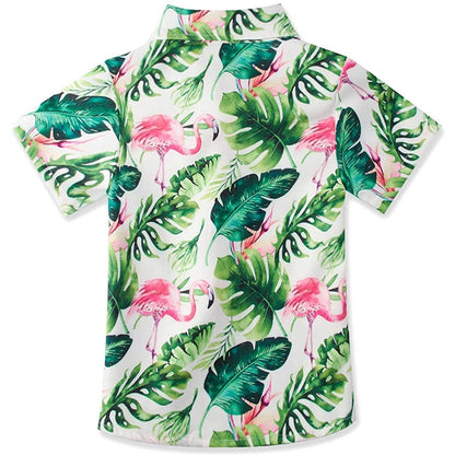 Tropisch blad flamingo grappig peuter Hawaiiaans shirt