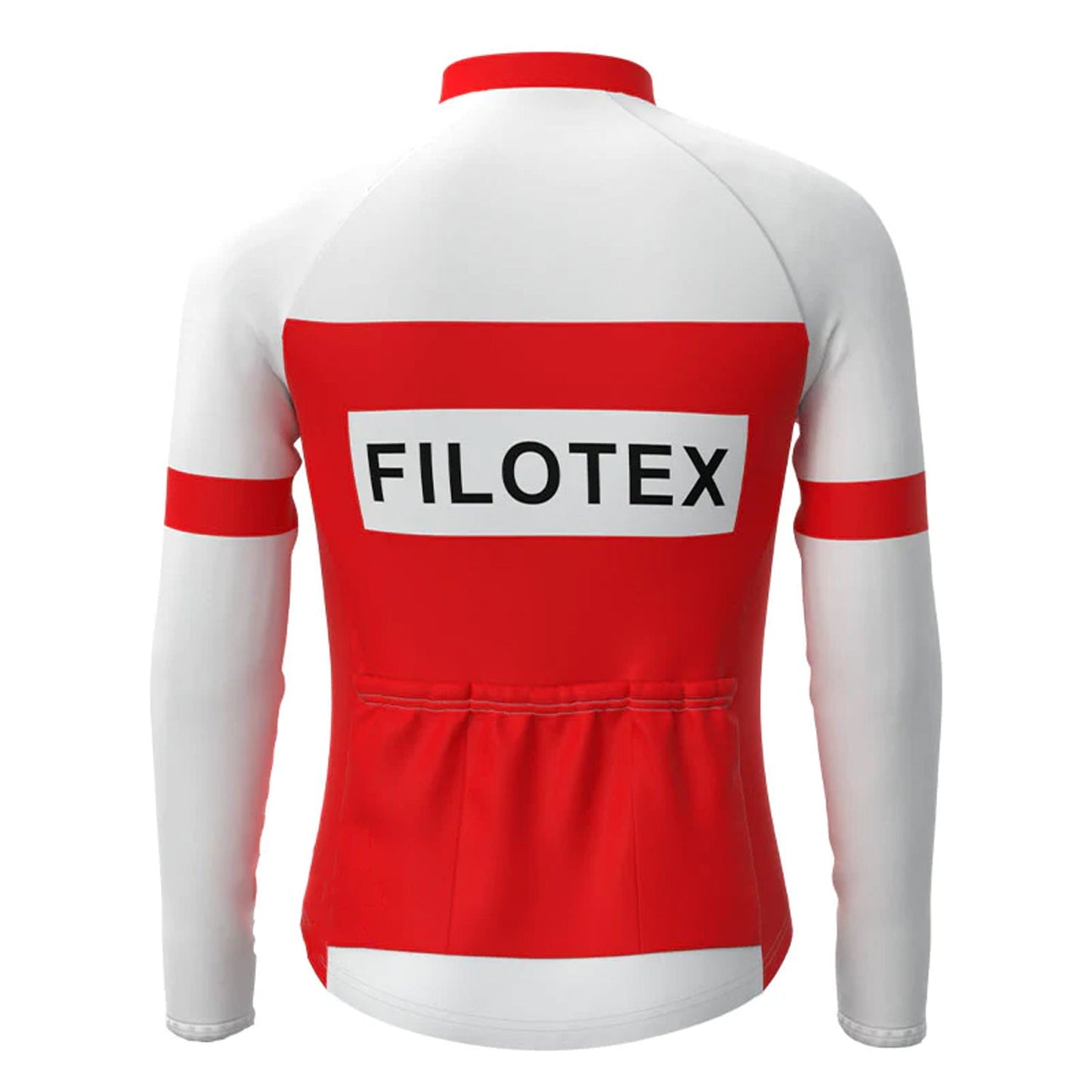 Filotex Rood Vintage Lange Mouw Fietsshirt Top