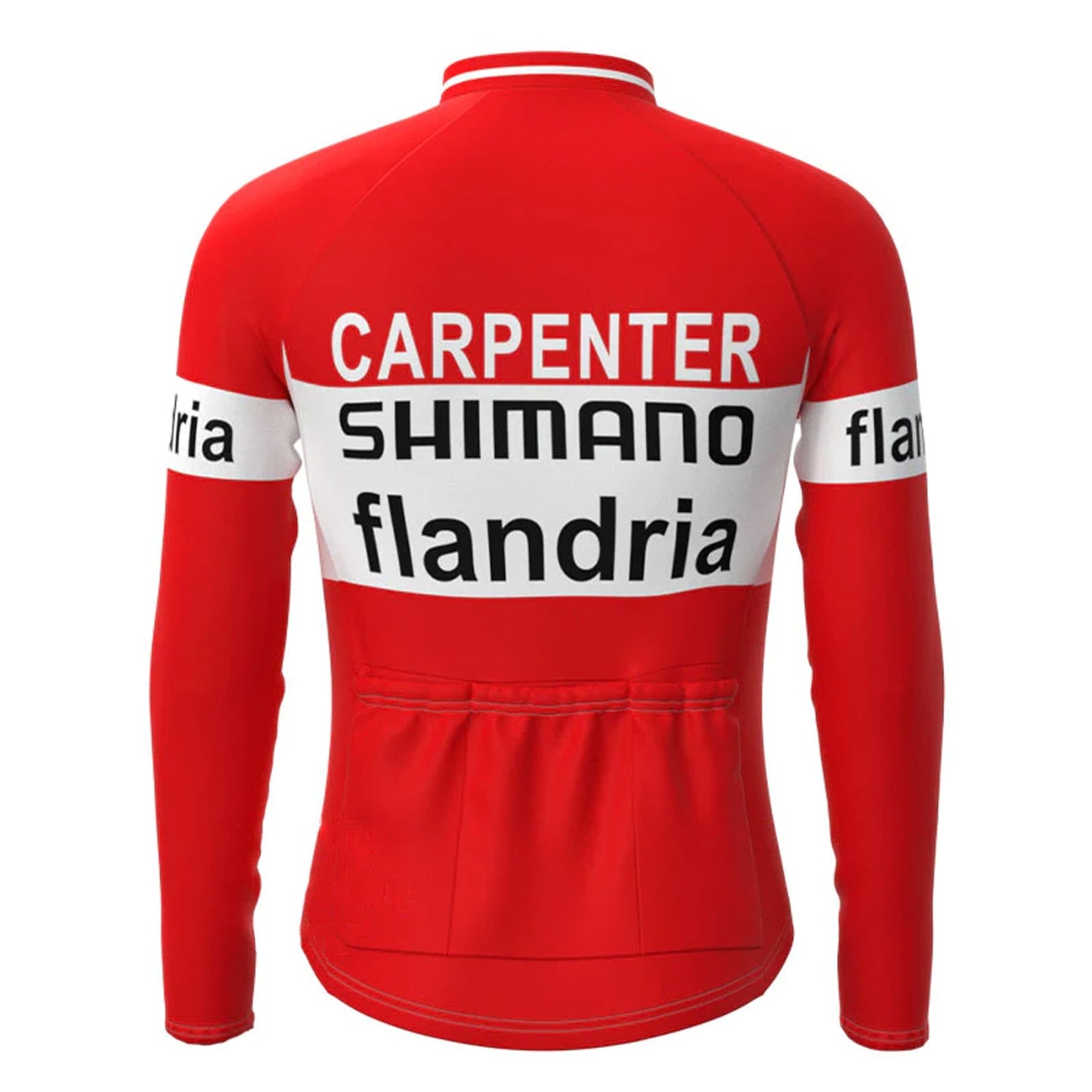 Carpenter Confortluxe Flandria Rood Vintage Lange Mouw Fietsshirt Top