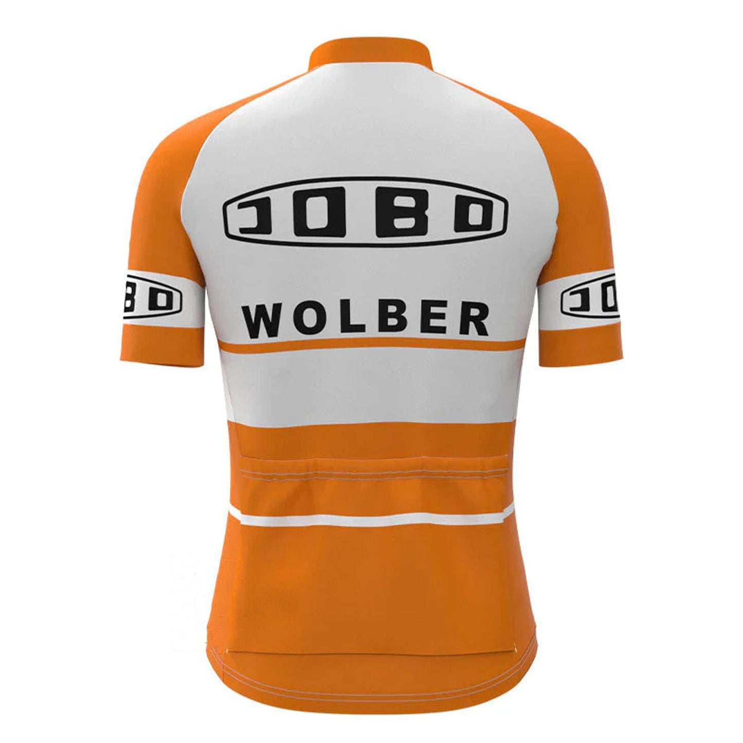 JOBO Oranje Vintage Korte Mouw Fietsshirt Top