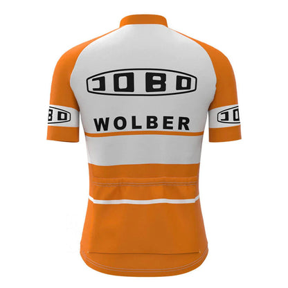 JOBO Oranje Vintage Korte Mouw Fietsshirt Top