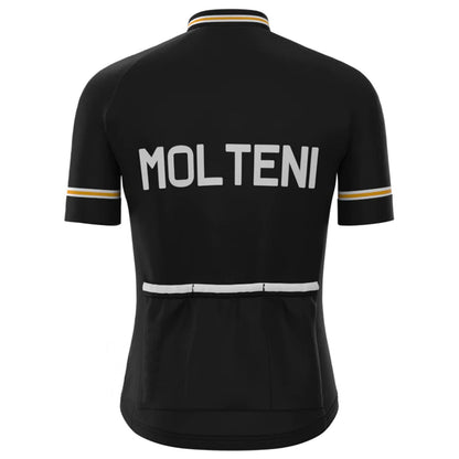 Molteni Zwart Vintage Korte Mouw Fietsshirt Top