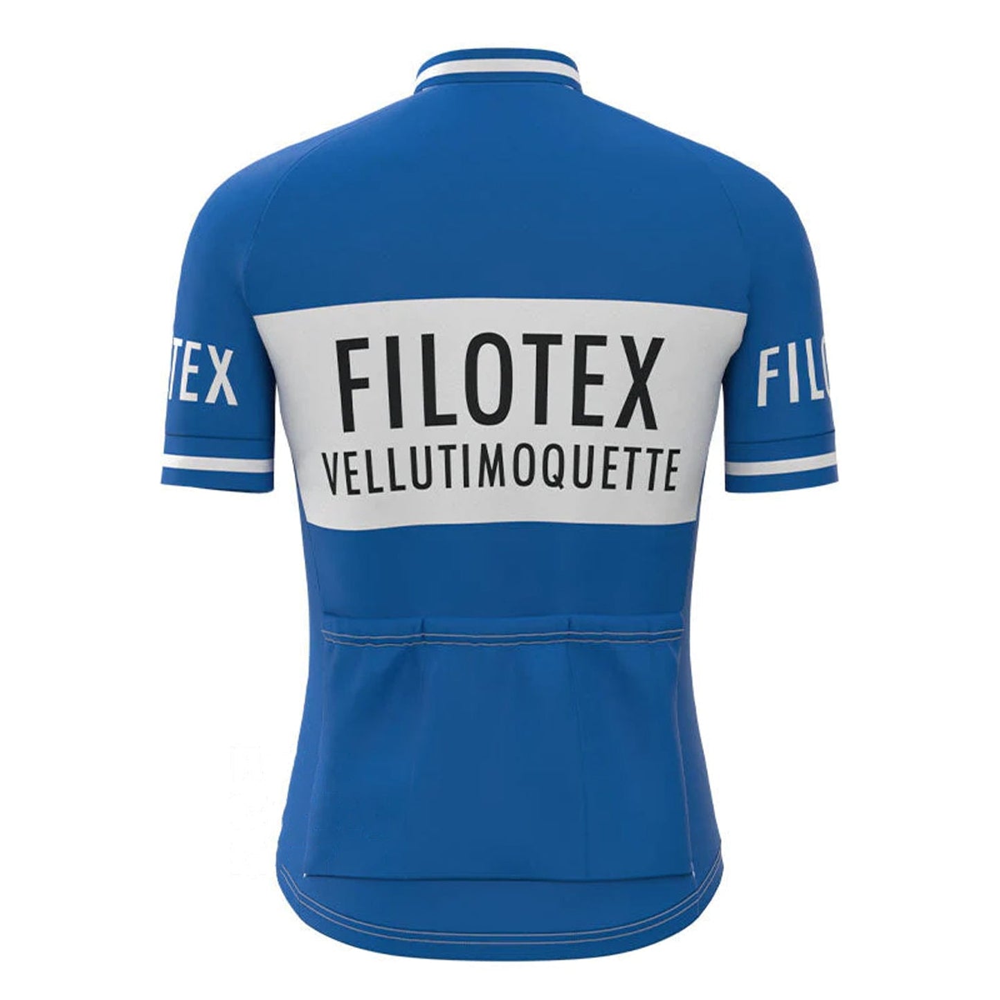 Filotex Blauw Vintage Korte Mouw Fietsshirt Top