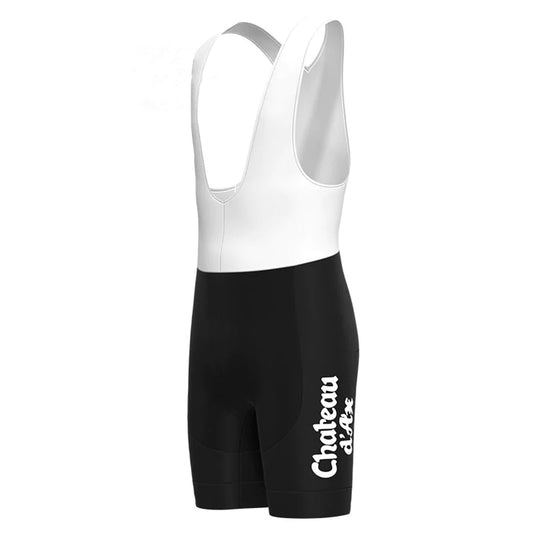 Chateau d'Ax Schwarze Vintage-Radsport-Trägershorts 