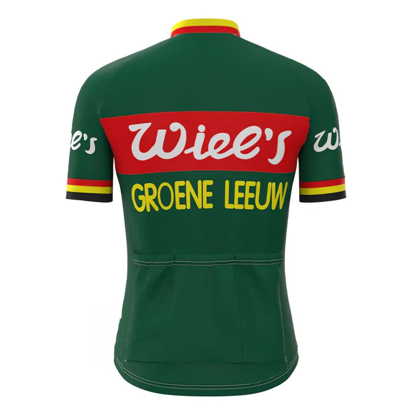 Wiee's Groene Leeuw Groene Vintage fietsshirt met korte mouwen