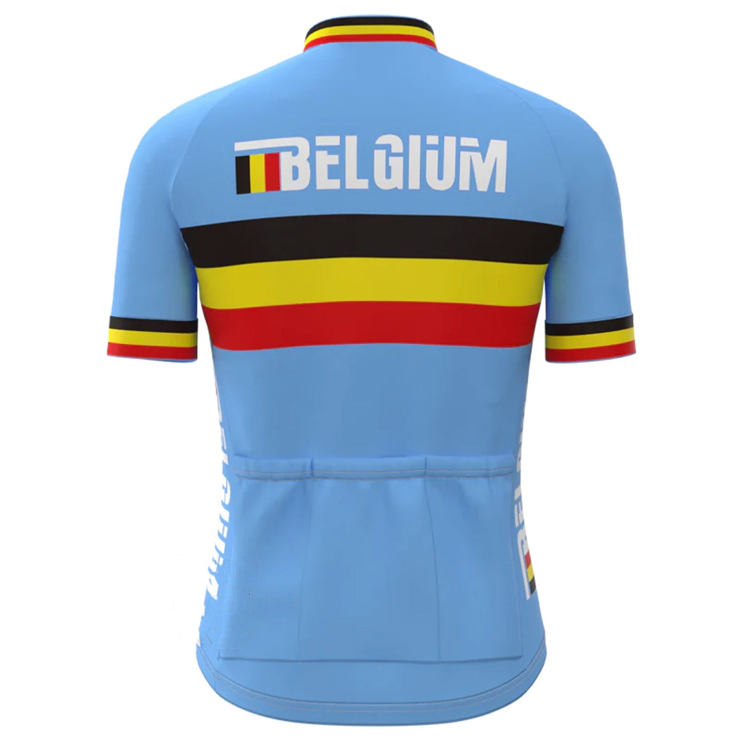 BELGIUM Blauw Vintage Korte Mouw Fietsshirt Top