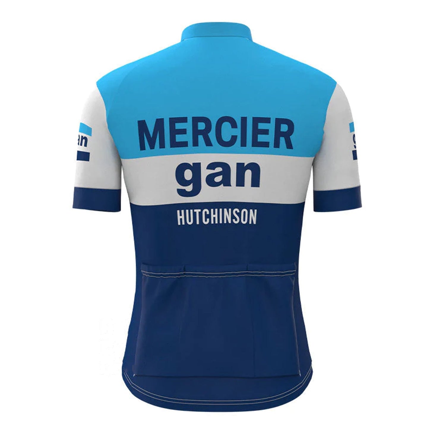 gan Blue Vintage Short Sleeve Cycling Jersey Top