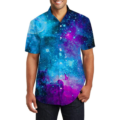 Lustiges Hawaiihemd mit blauer Galaxie