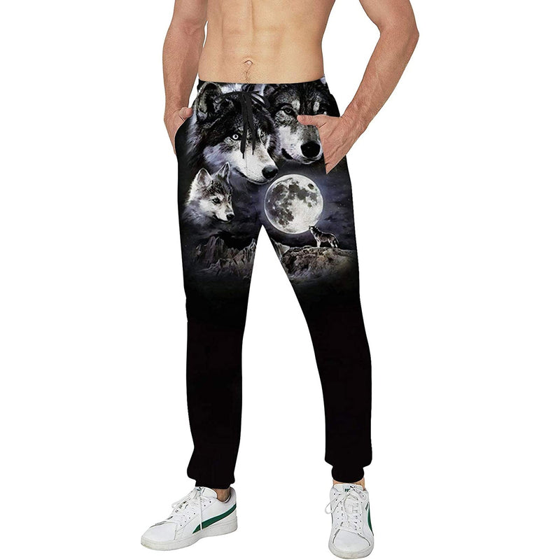 Full Moon Wolf Funny Sweatpants