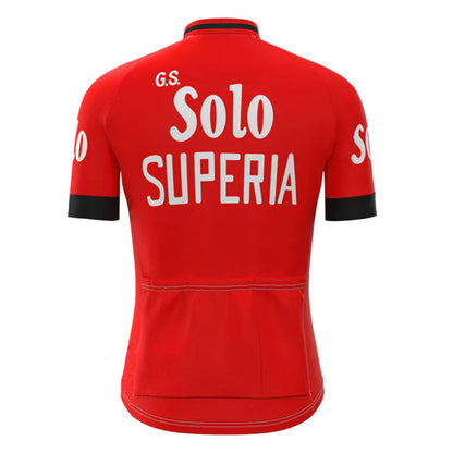 Solo Superia Rood Vintage Korte Mouw Fietsshirt Top