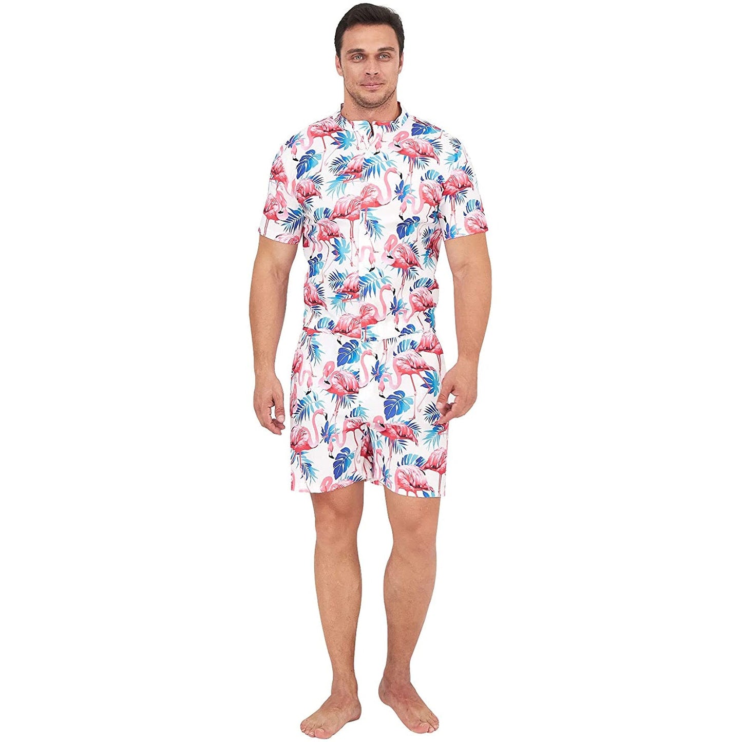 Flamingos White Male Romper