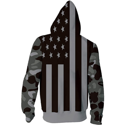 Amerikaanse vlag hoodie met rits