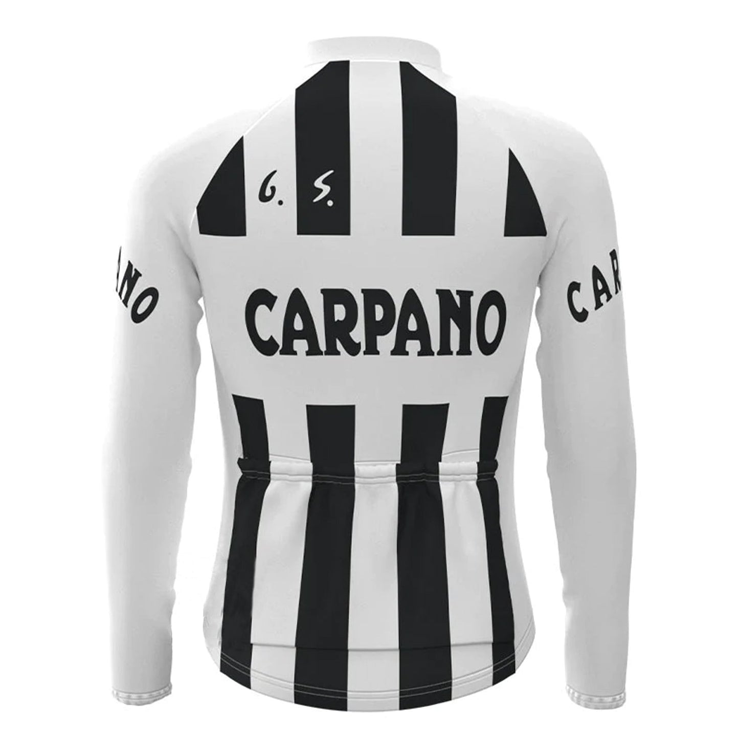 Carpano – Weißes, langärmliges Vintage-Radsport-Trikot