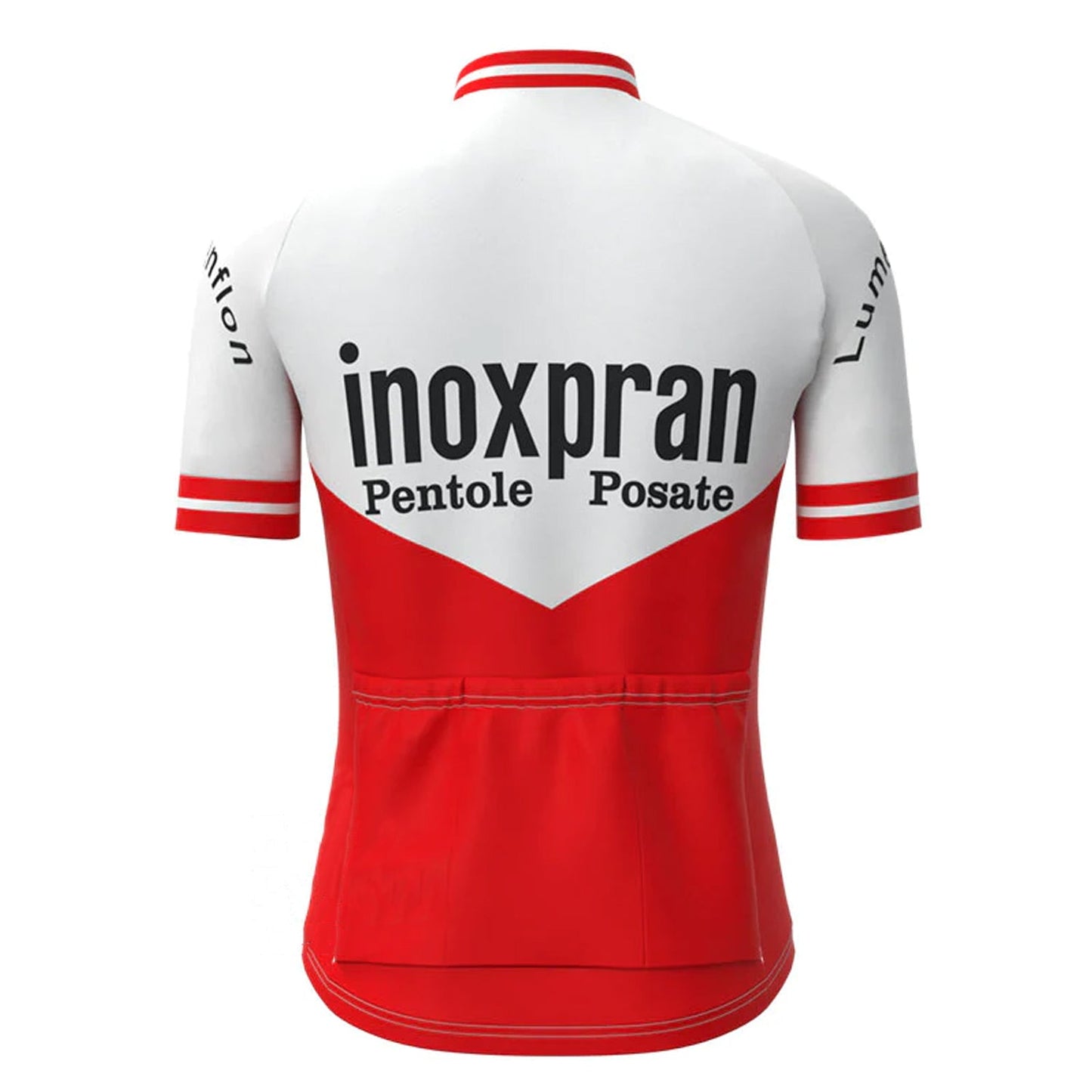 Inoxpran Wit Rood Vintage Korte Mouw Fietsshirt Top