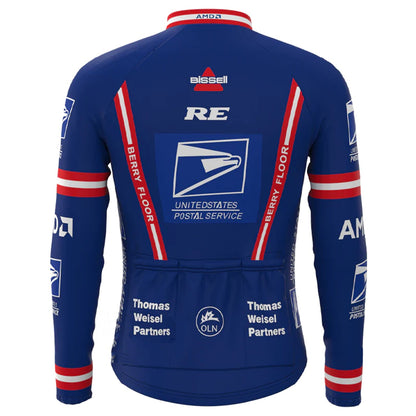 US Postal Service Vintage Langarm-Radtrikot-Oberteil