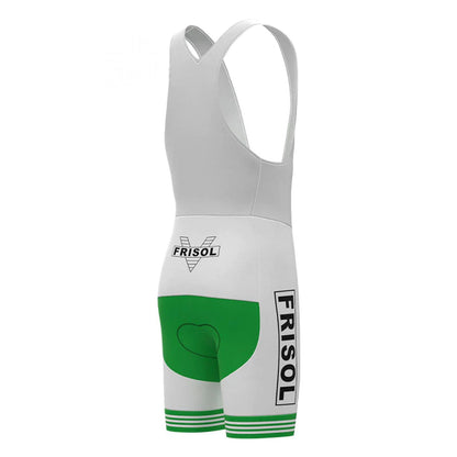 Frisol Grüne Vintage-Radsport-Trägershorts 