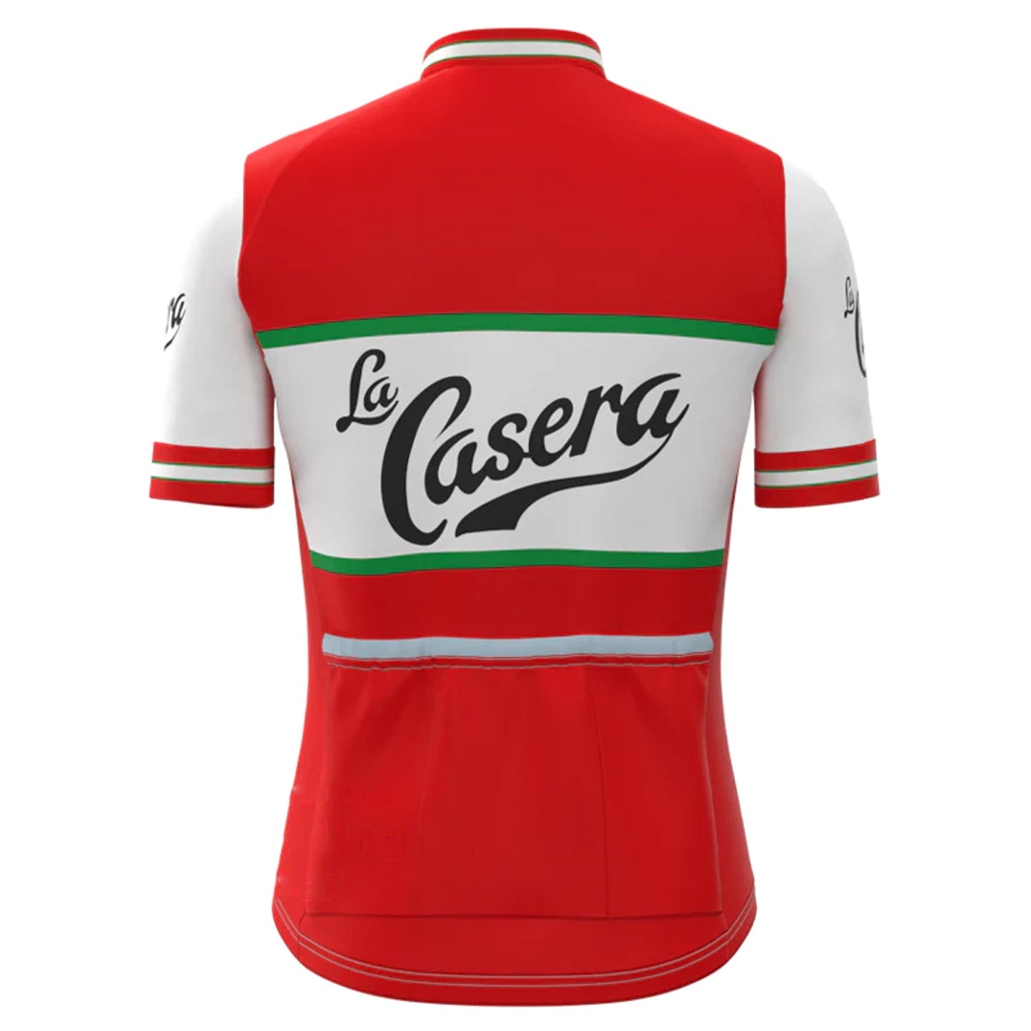 La Casera–Peña Bahamontes Rode vintage fietsshirt met korte mouwen