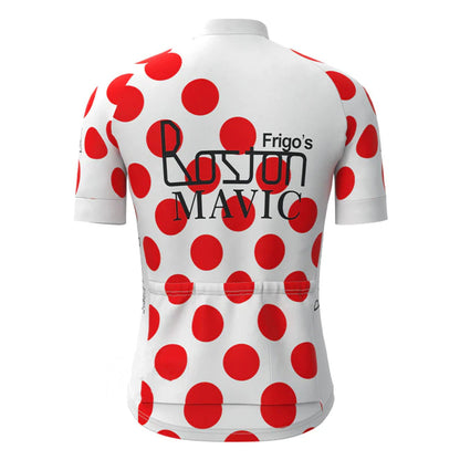 Boston-MAVIC Rood Vintage Korte Mouw Fietsshirt Top